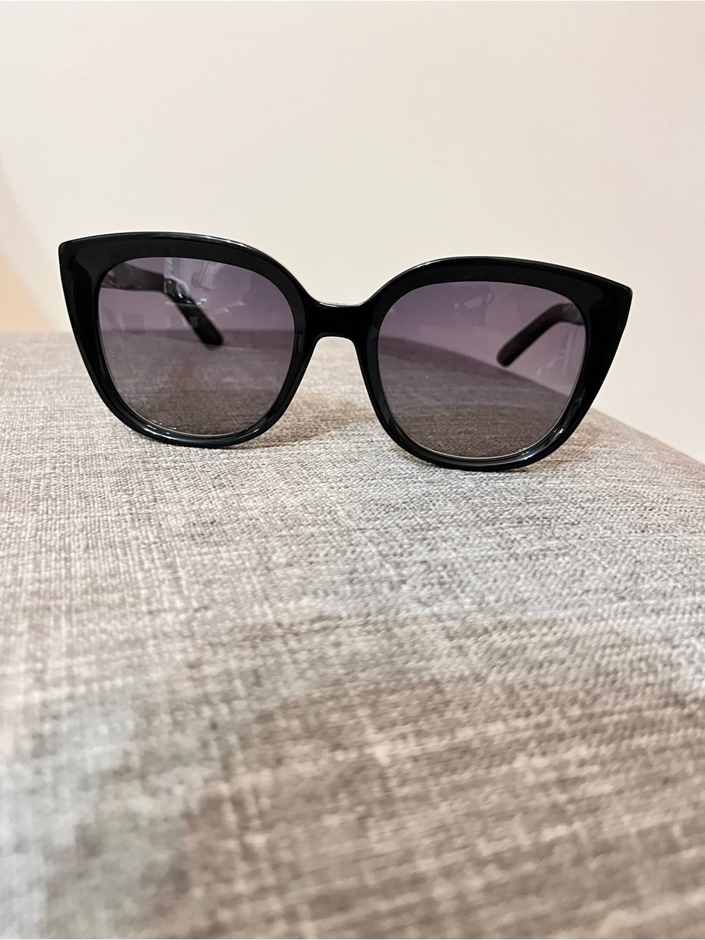 Dior Black Cat-Eye Sunglasses with Gray Lenses
